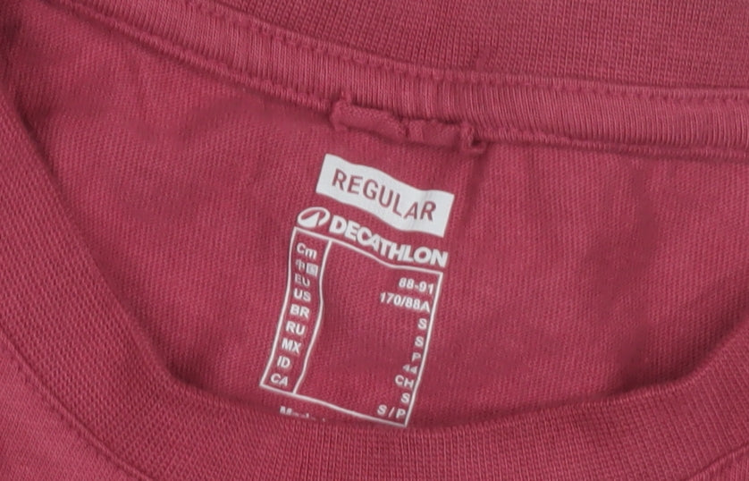 Decathlon Men's Red Crew Neck T-Shirt - Size S