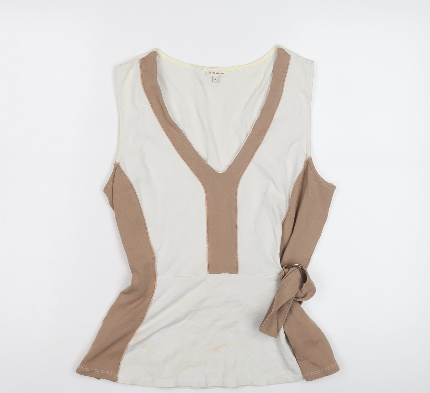 River Island Women's Beige Camisole Tank Top Size 16