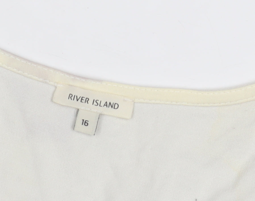 River Island Women's Beige Camisole Tank Top Size 16