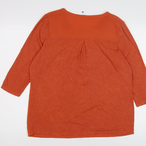 Bonmarché Women's Orange T-Shirt, Size 14, 3/4 Sleeve