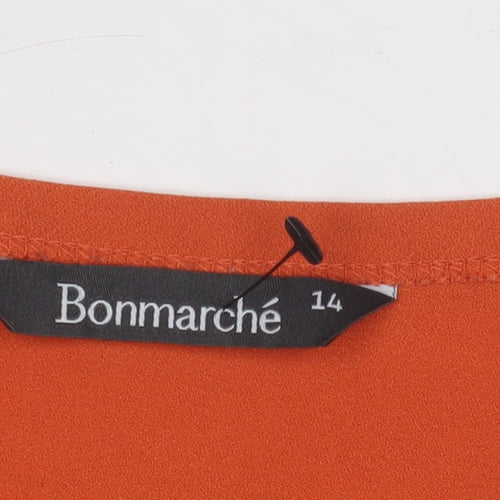 Bonmarché Women's Orange T-Shirt, Size 14, 3/4 Sleeve