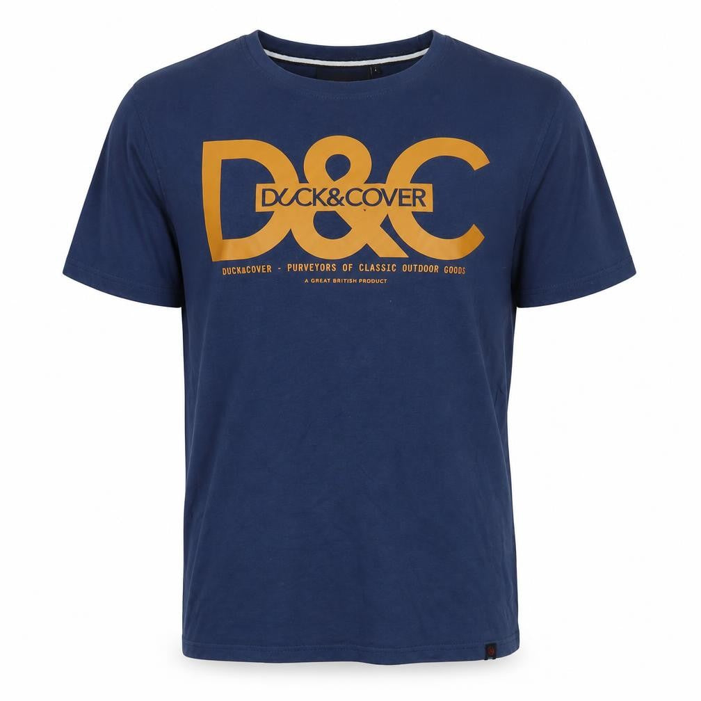 Duck and Cover Men's Blue Graphic T-Shirt L