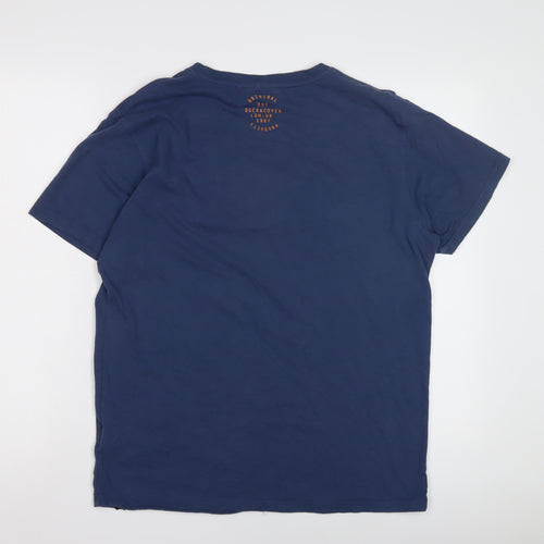 Duck and Cover Men's Blue Graphic T-Shirt L