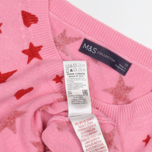 Marks and Spencer Women's Pink Pullover Jumper Size 12