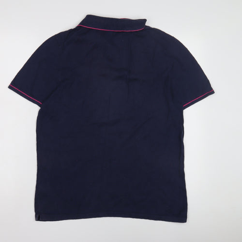 Boden Women's Blue Polo Shirt, L, Short Sleeve Jersey