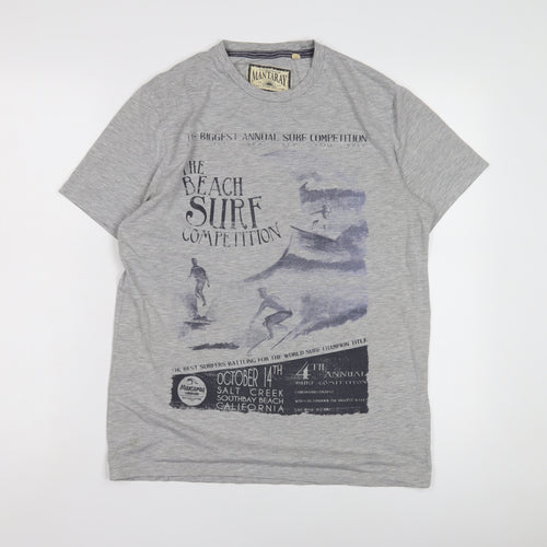 Mantaray Men's Grey Surf Graphic T-Shirt, Size S