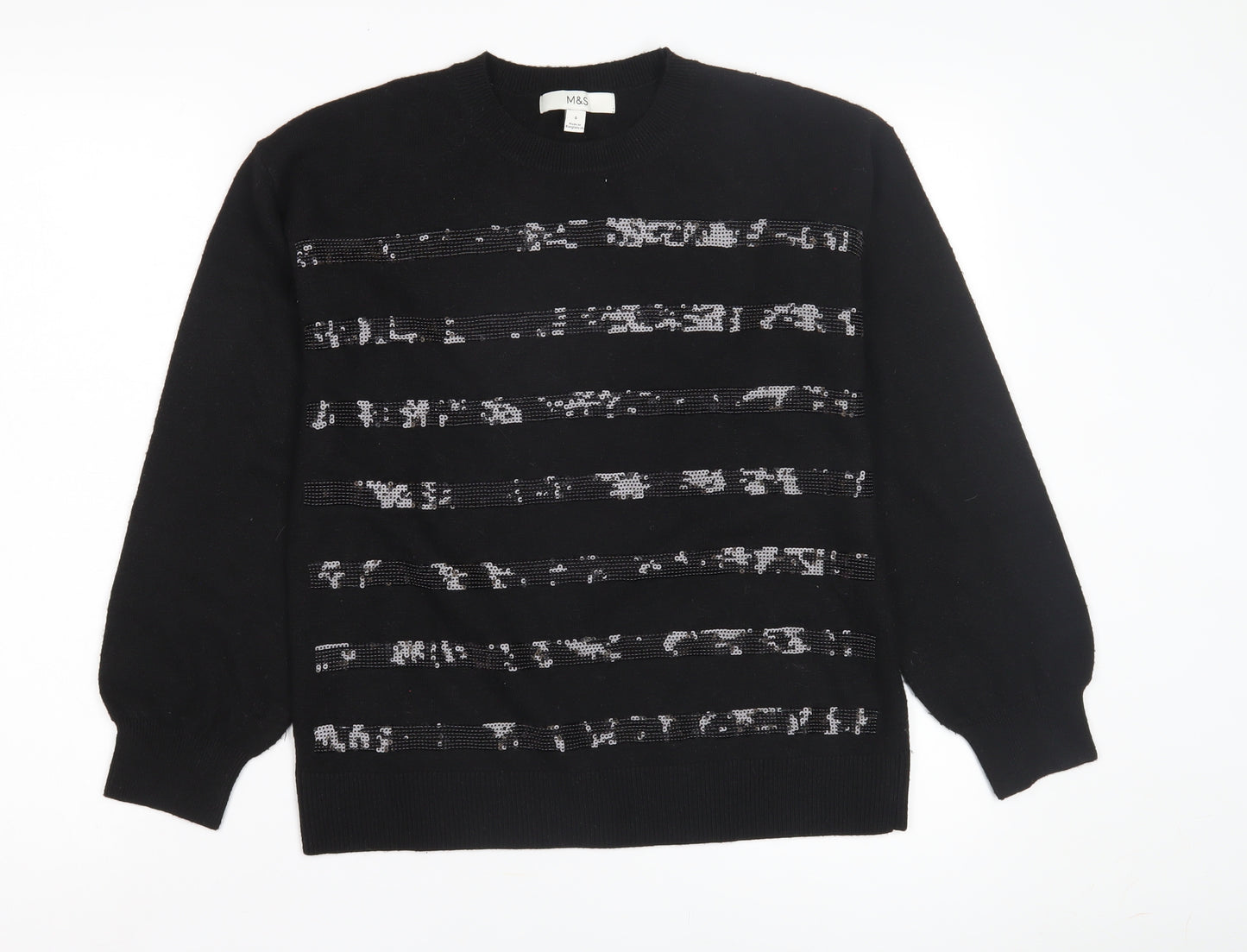 Marks and Spencer Women's Black S Pullover Sequin Jumper