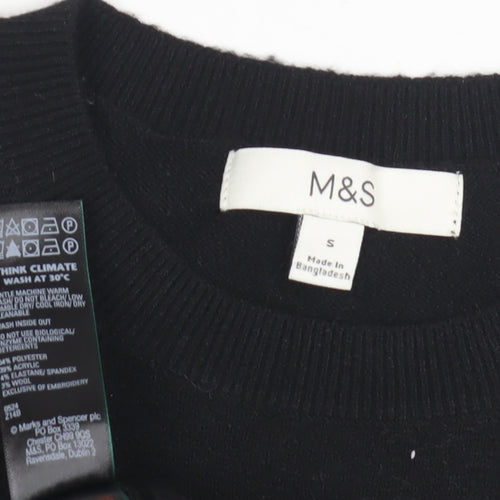 Marks and Spencer Women's Black S Pullover Sequin Jumper