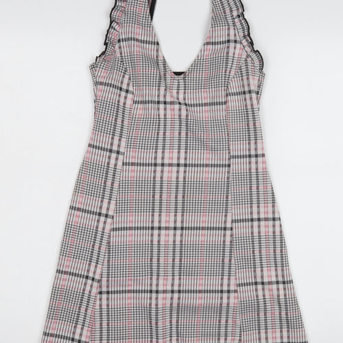 Miss Selfridge Plaid Sleeveless Dress, UK 6, Multicoloured