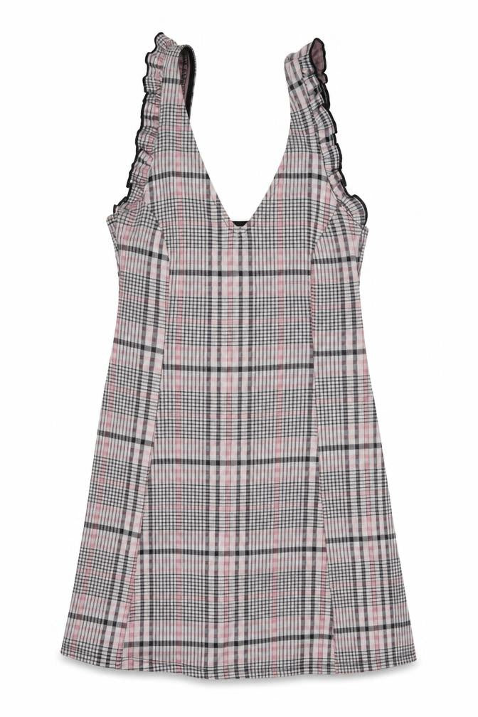 Miss Selfridge Plaid Sleeveless Dress, UK 6, Multicoloured