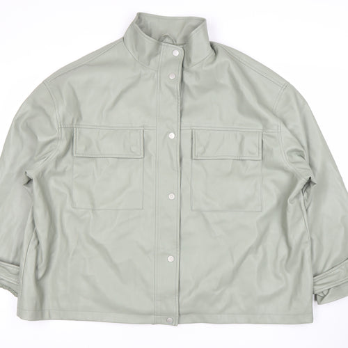 ASOS Women's Grey Jacket Snap Closure Size 18