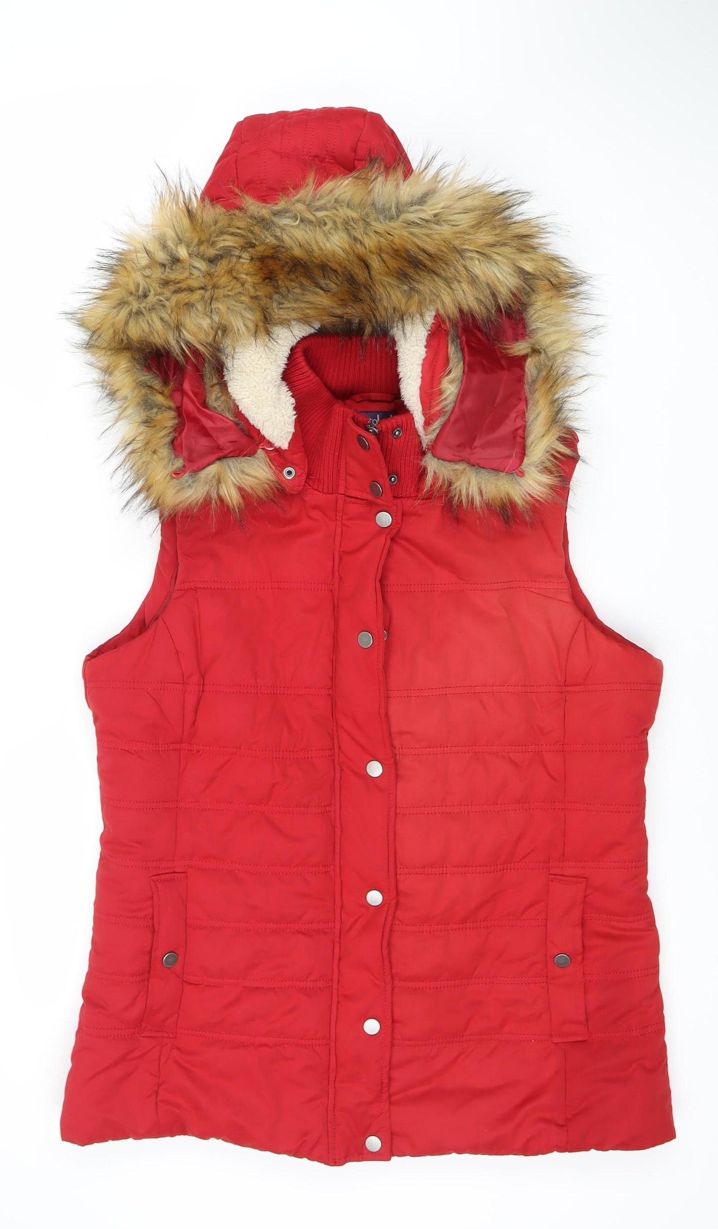Long Tall Sally Red Padded Hooded Waistcoat for Women