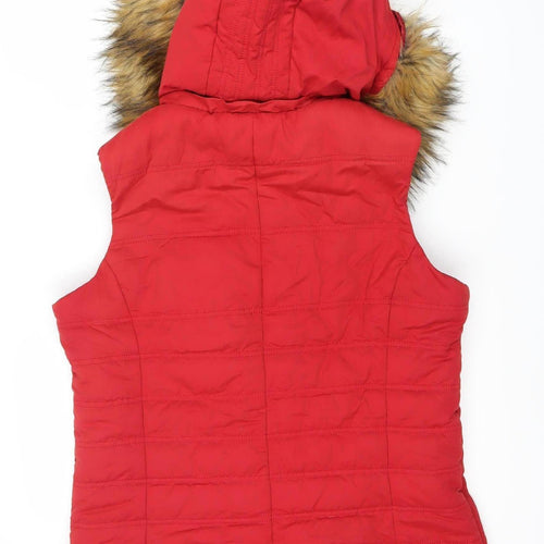 Long Tall Sally Red Padded Hooded Waistcoat for Women