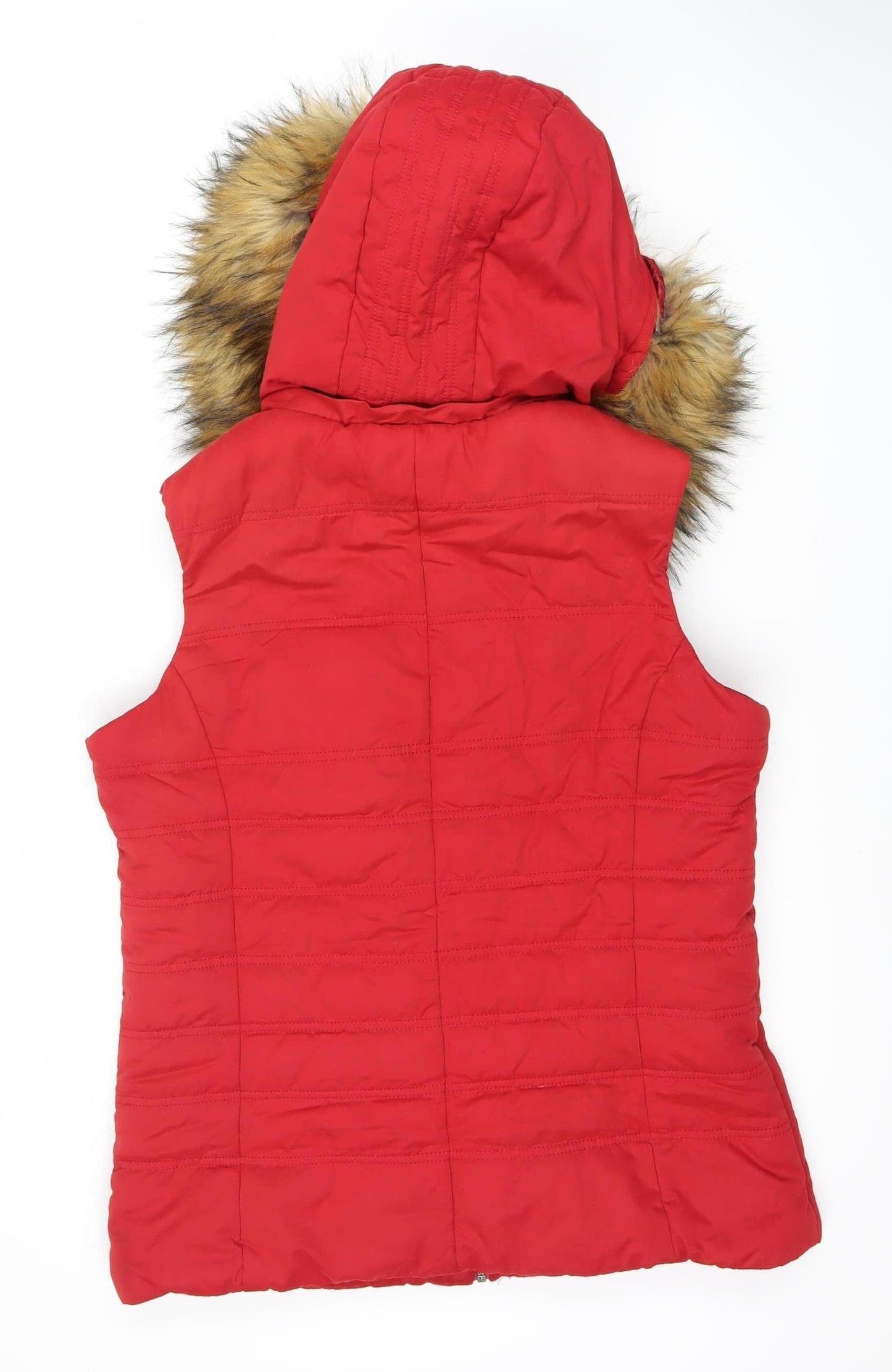 Long Tall Sally Red Padded Hooded Waistcoat for Women