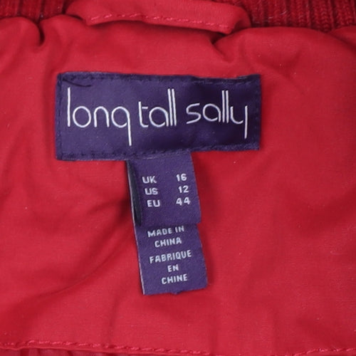 Long Tall Sally Red Padded Hooded Waistcoat for Women