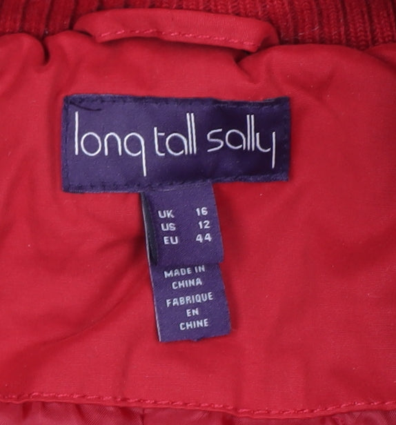 Long Tall Sally Red Padded Hooded Waistcoat for Women