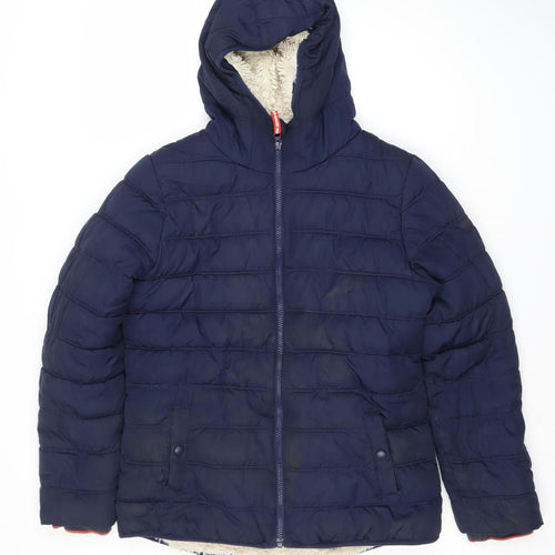 Johnnie b Boys' Blue Puffer Jacket 16 with Hood