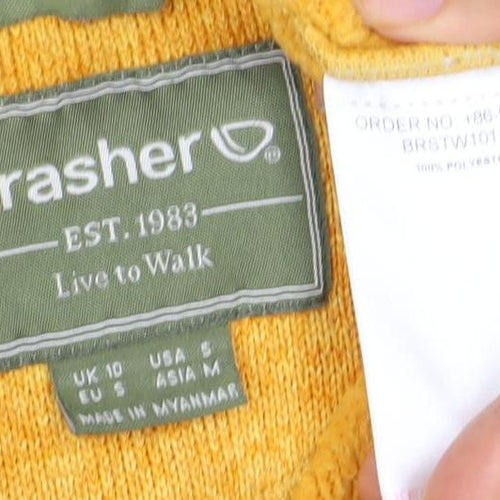 Brasher Women's Yellow Knit Jacket, S, Autumn Casual
