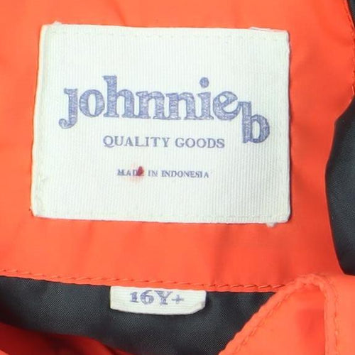 Johnnie b Boys Orange Puffer Jacket 16 Years Hooded Winter