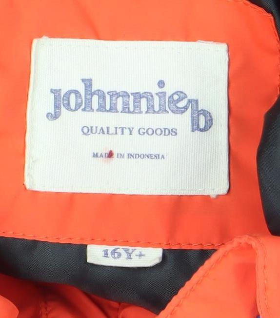 Johnnie b Boys Orange Puffer Jacket 16 Years Hooded Winter