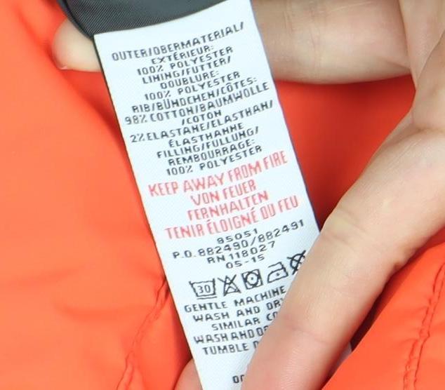 Johnnie b Boys Orange Puffer Jacket 16 Years Hooded Winter