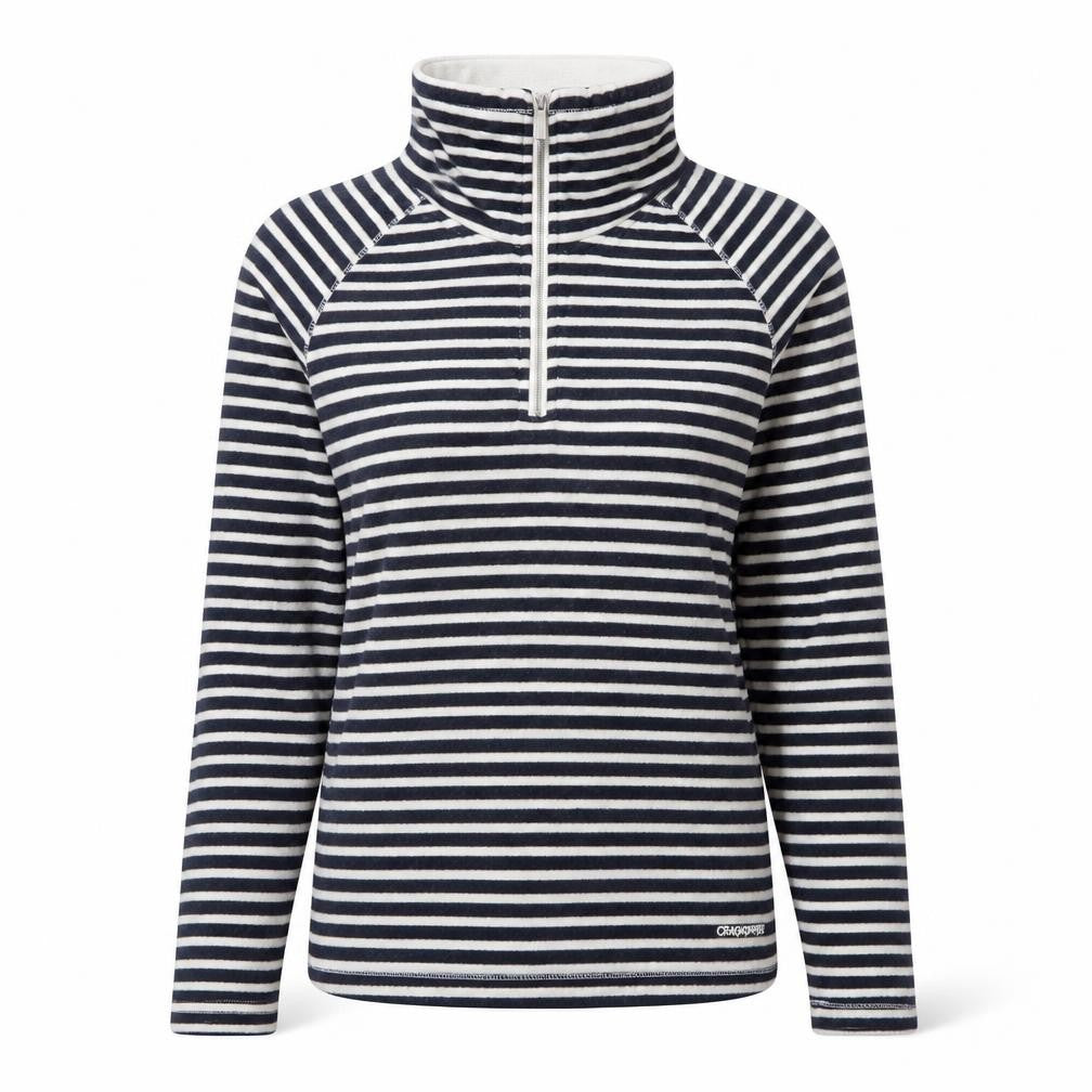 Front view of Craghoppers Women's Blue Striped Sweatshirt, size 10
