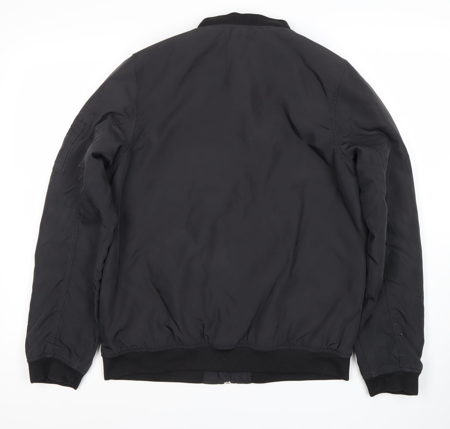 H&M Boys Black Bomber Jacket 12-14Y Regular Fit