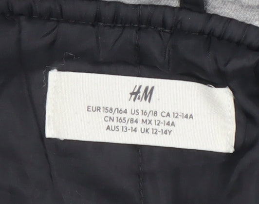 H&M Boys Black Bomber Jacket 12-14Y Regular Fit