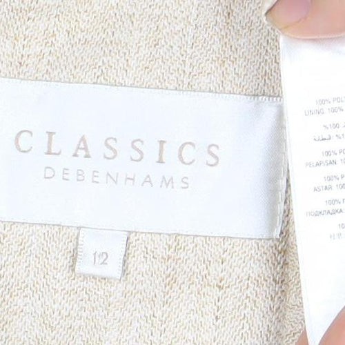 Debenhams Women's Beige Blazer Size 12 Two-Button Classic