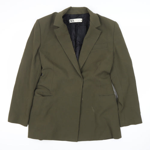 Zara Women's Green XS Belted Blazer Suit Jacket