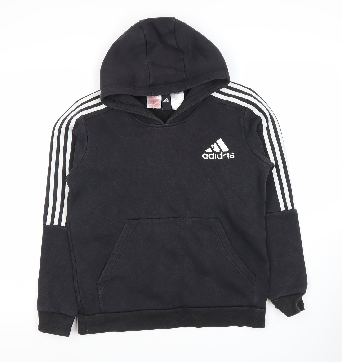 Adidas Boys Black Pullover Hoodie Size 13-14 Years
