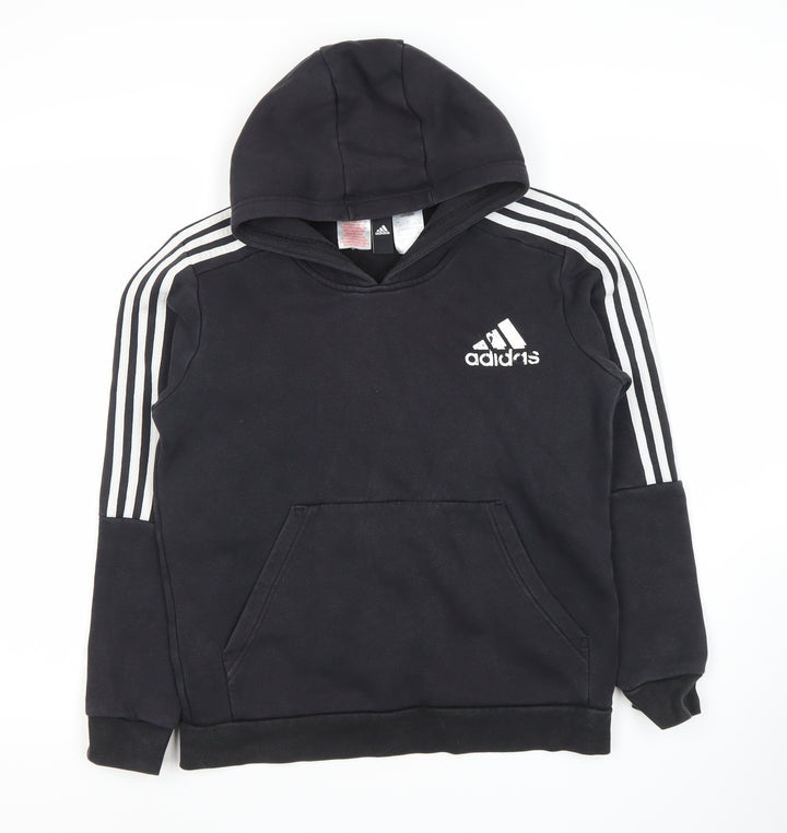 Adidas Boys Black Pullover Hoodie Size 13-14 Years