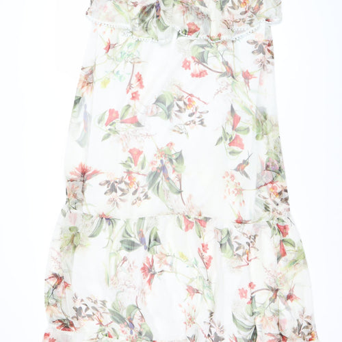 Wallis Women's Floral Chiffon Dress - Size 10, Multicoloured