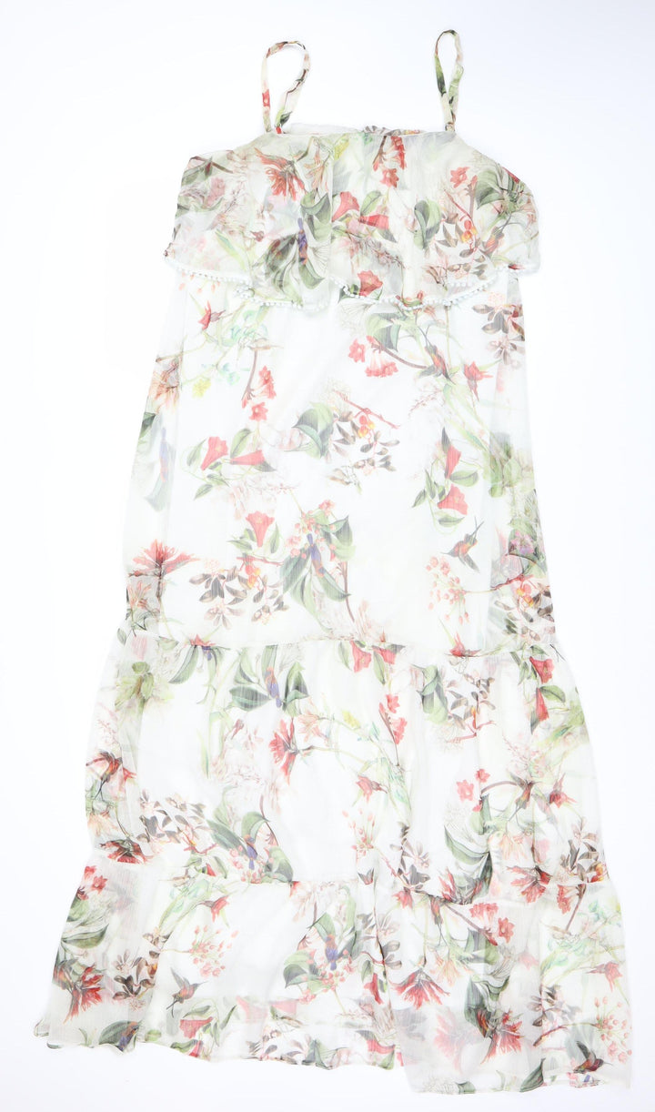 Wallis Women's Floral Chiffon Dress - Size 10, Multicoloured