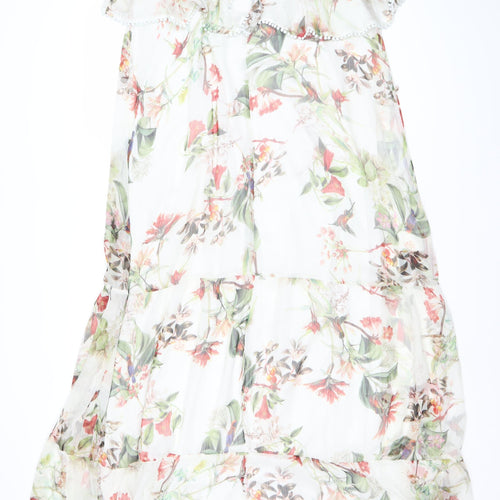 Wallis Women's Floral Chiffon Dress - Size 10, Multicoloured