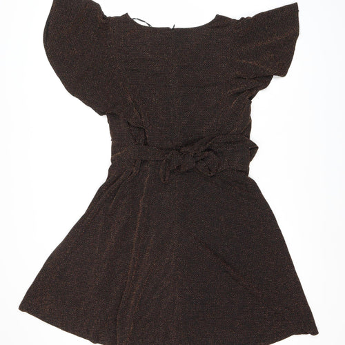 Blue Vanilla Women's Black V-Neck Short Sleeve Dress