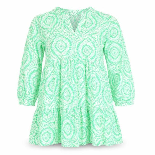 New Look Women's Green Geometric Tunic Dress Size 10