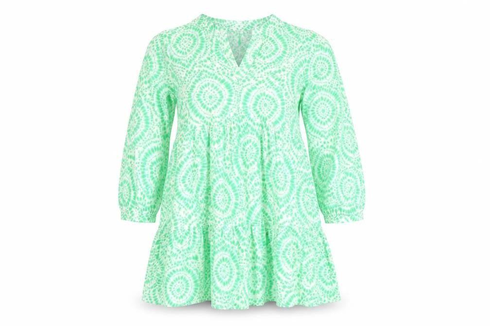 New Look Women's Green Geometric Tunic Dress Size 10