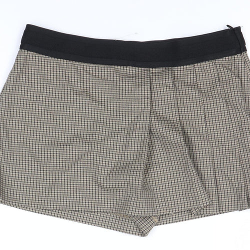 Zara Women's Black Houndstooth Shorts M