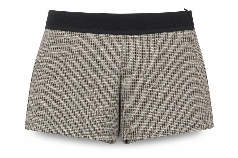 Front view of Zara Women's Black Houndstooth Shorts M