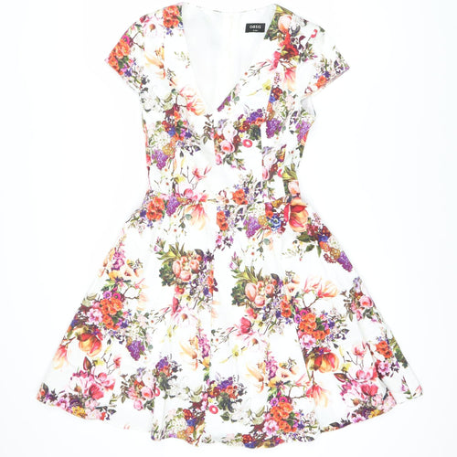 Oasis Women's Multicoloured Floral Fit & Flare Dress Size 8