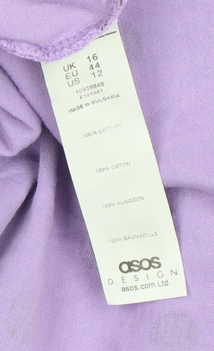 ASOS DESIGN Women's Purple Polka Dot Dress, Size 16