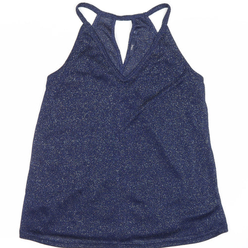 Next Women's Blue Glitter Tank Top Size 14