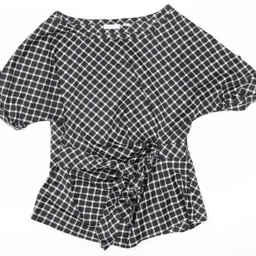 New York & Company Women's Black Geometric Blouse, M