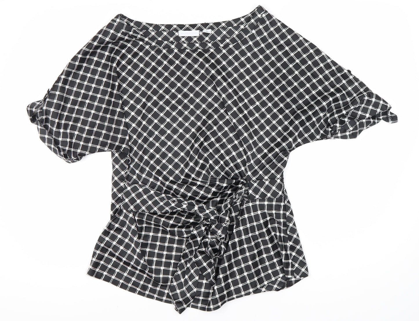 New York & Company Women's Black Geometric Blouse, M
