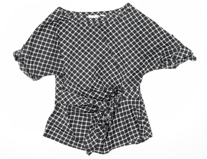 New York & Company Women's Black Geometric Blouse, M