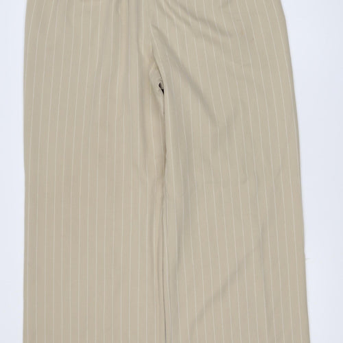 ASOS Women’s Beige Wide-Leg Striped Trousers UK 16