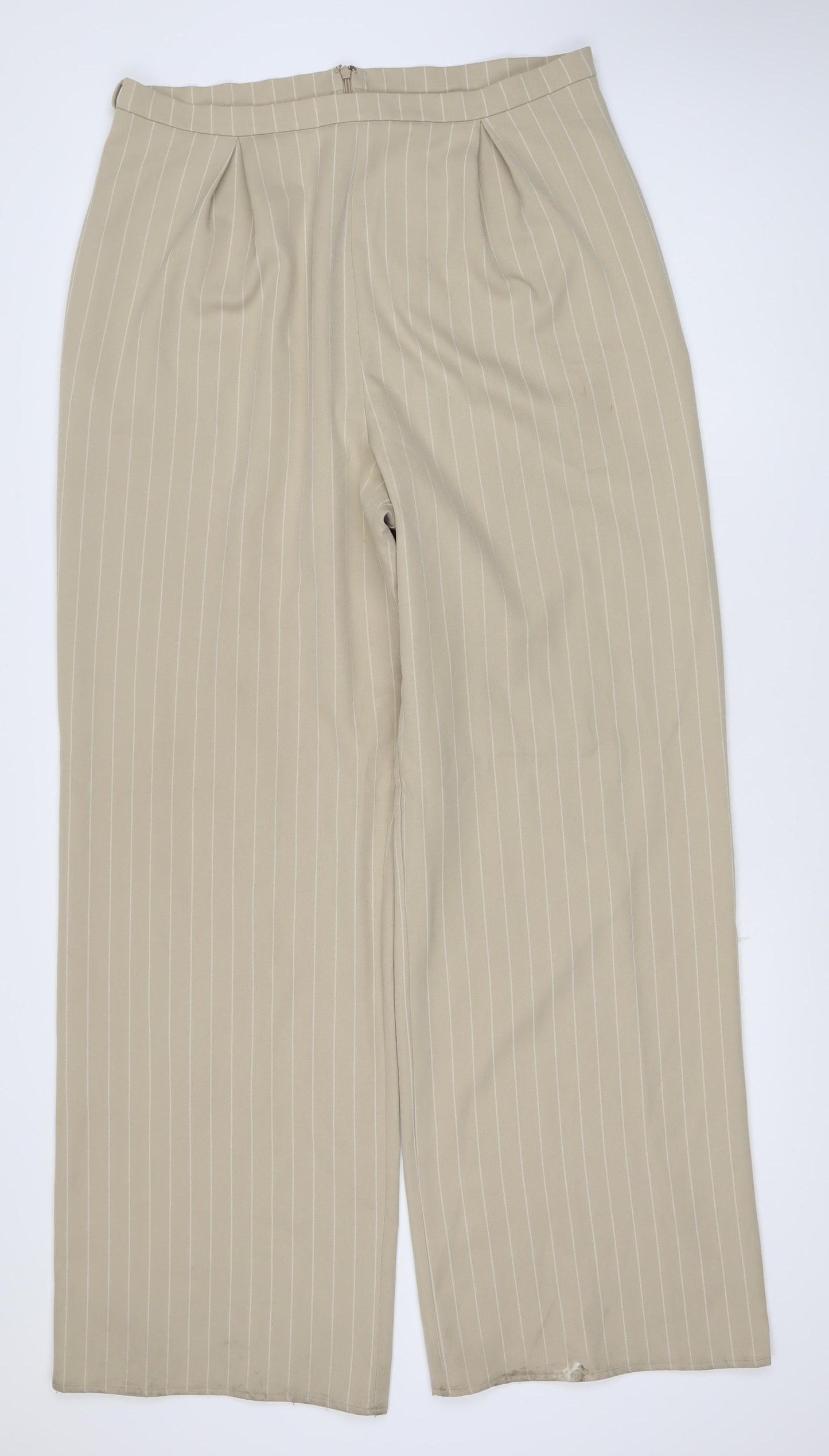 ASOS Women’s Beige Wide-Leg Striped Trousers UK 16