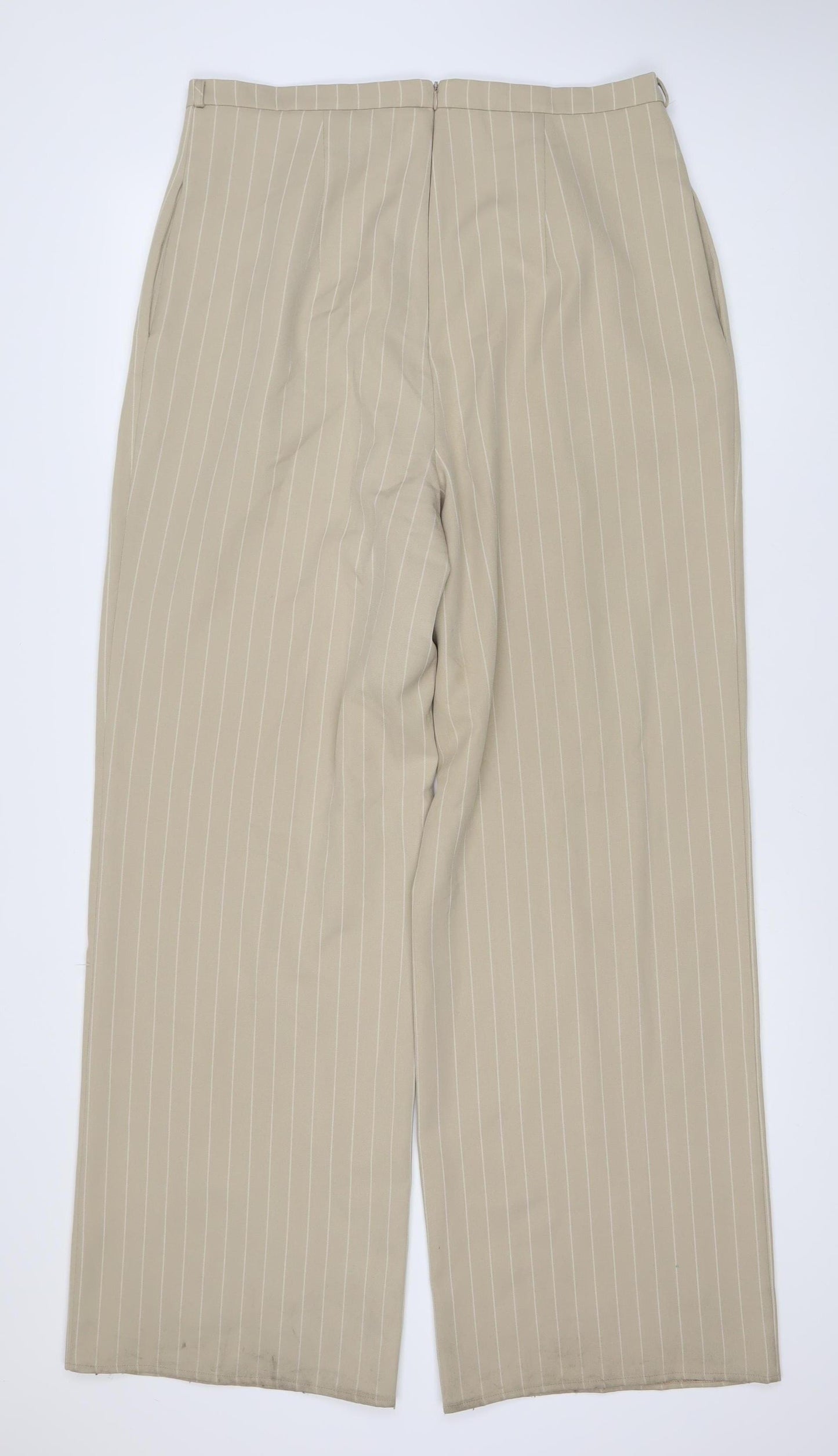 ASOS Women’s Beige Wide-Leg Striped Trousers UK 16