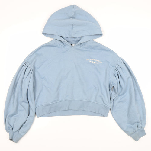 H&M Women's Blue 2XS Pullover Hoodie with Celestial Print